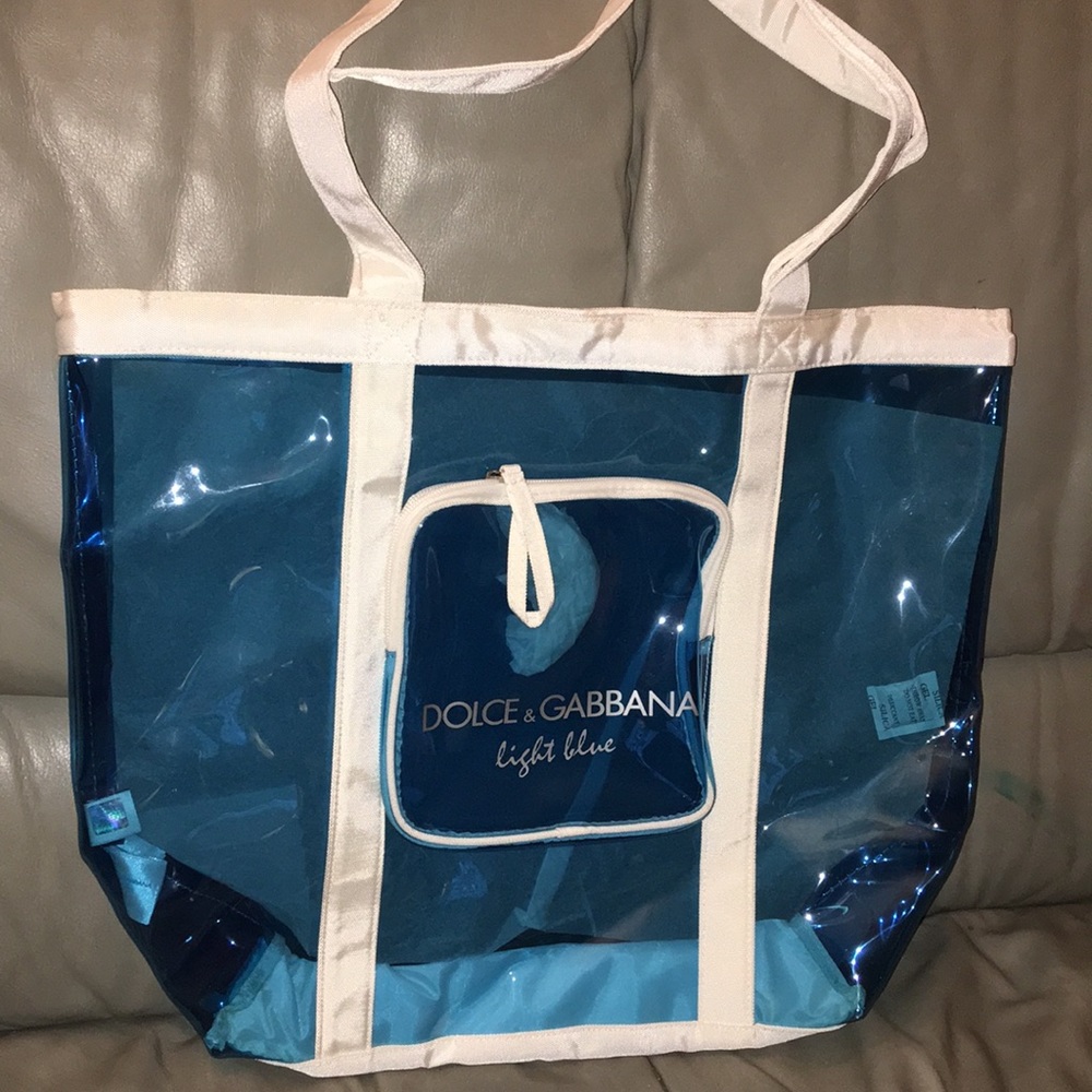 Dolce & Gabbana Light Blue Blue Clear Tote Bag